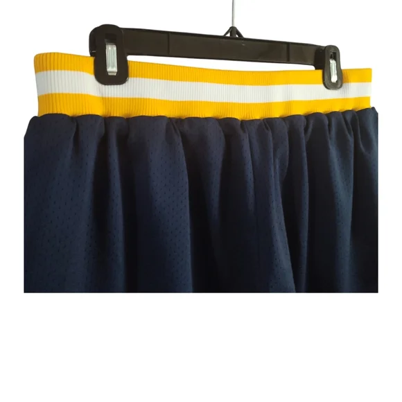 Custom Navy Gold-White Authentic Throwback Basketball Shorts - Picture 6 of 8